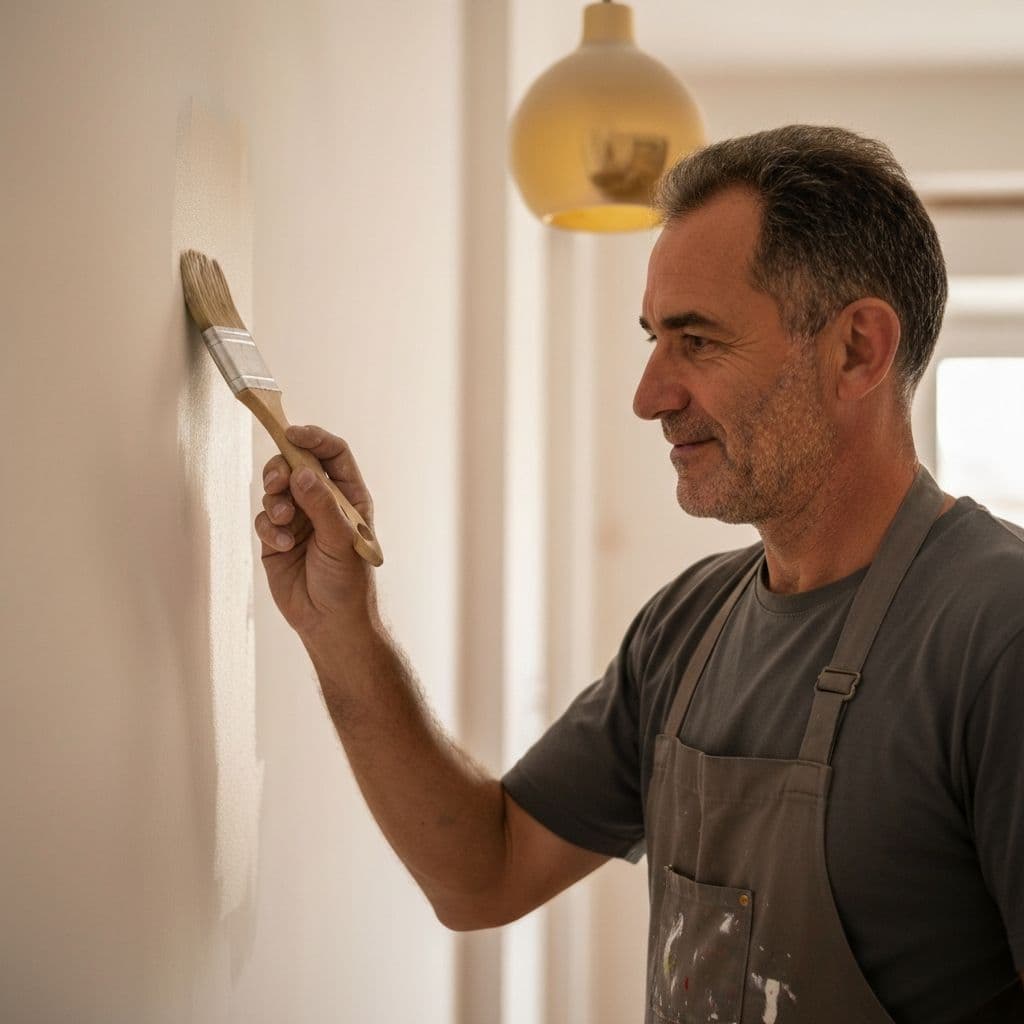 Pintor profissional a trabalhar